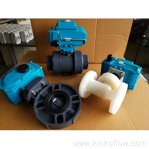 วาล์วบอลแบบหน้าแปลนวัสดุ PVCUPVCPVDF DN50