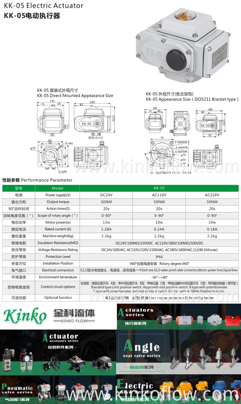วาล์วผีเสื้อไฟฟ้า IP67 มุมหมุน 90 50NM