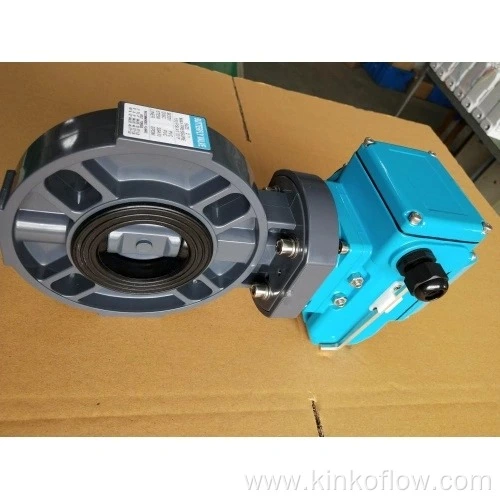 วาล์วผีเสื้อ UPVC แบบหนีบคู่ไฟฟ้า